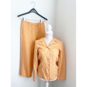 David N Career Women’s Casual Linen Suit Size M Size 6 Burnt Orange